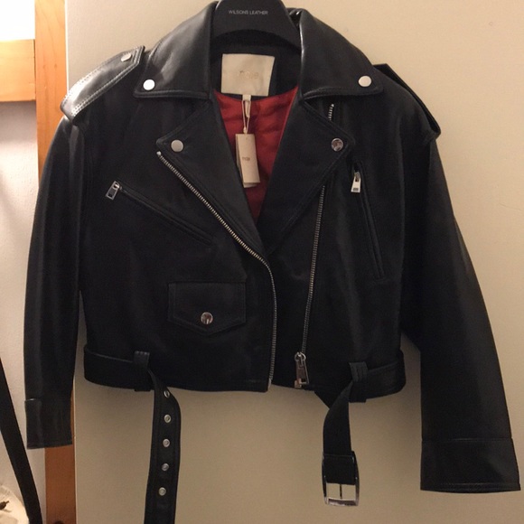 Maje Jackets & Blazers - Maje Leather Biker Jacket